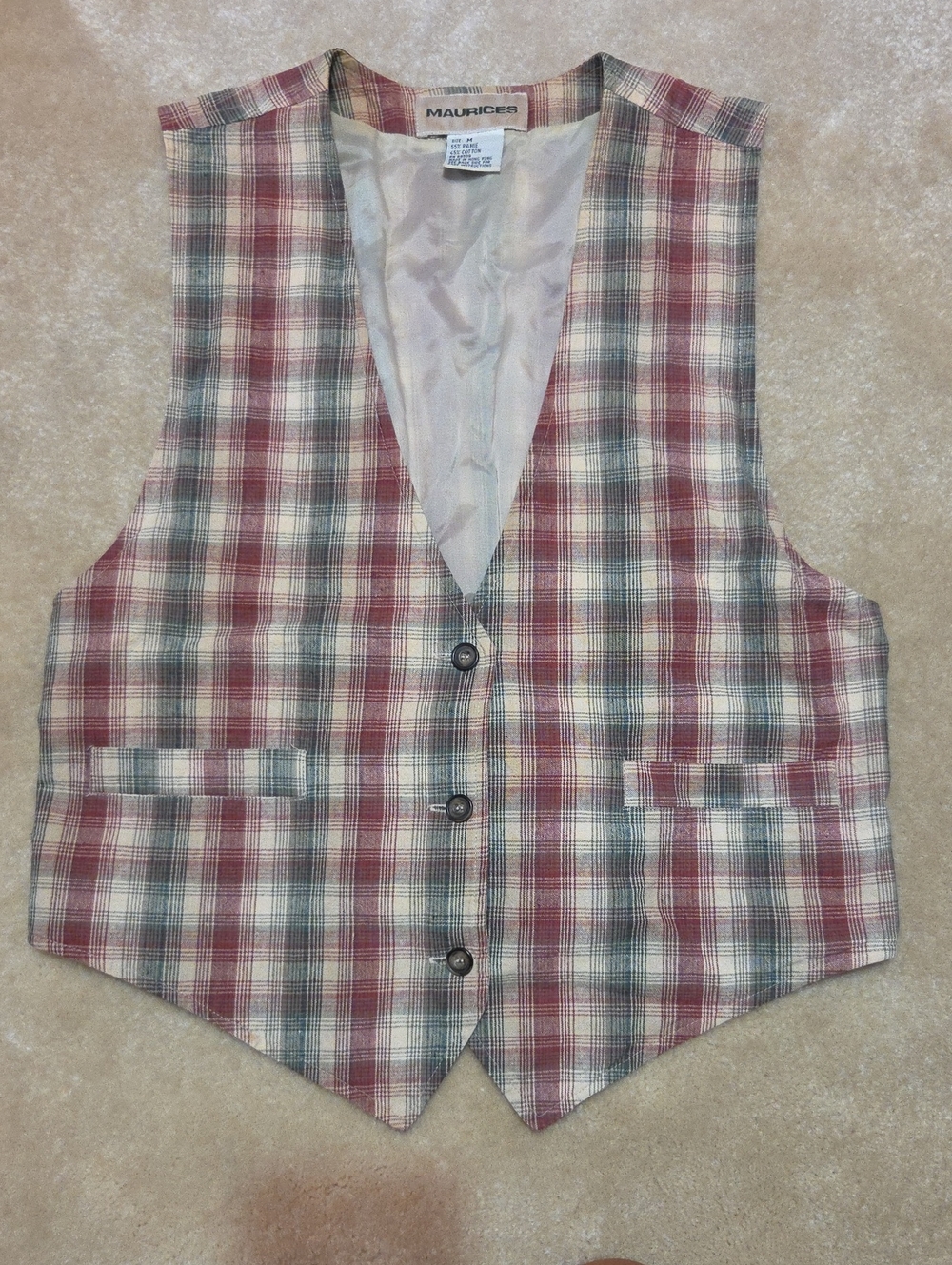 Bergundy/Green/Tan Vest